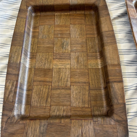 Wood Veneer Checkered Food Tray - Picture 3 of 7